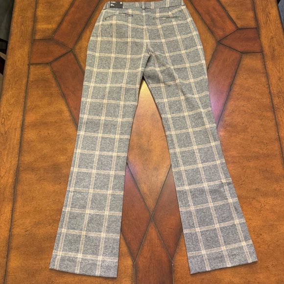 Express Size 6R Columnist Boot Mid Rise Pants Grey/Tan Plaid - Picture 2 of 4